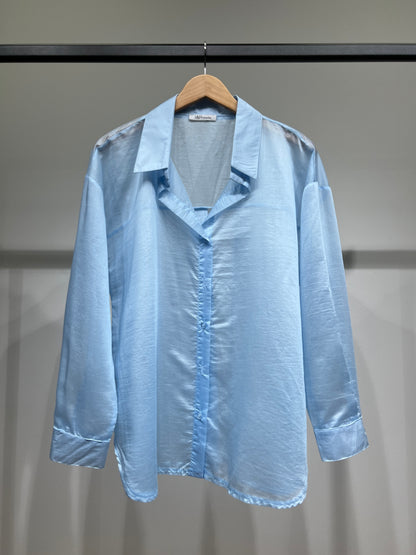 Chemise Légère Simple Confortable Large Satiné 90% Tencel