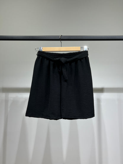 Short Léger Simple Taille Élastique & Ceinture à Nouer