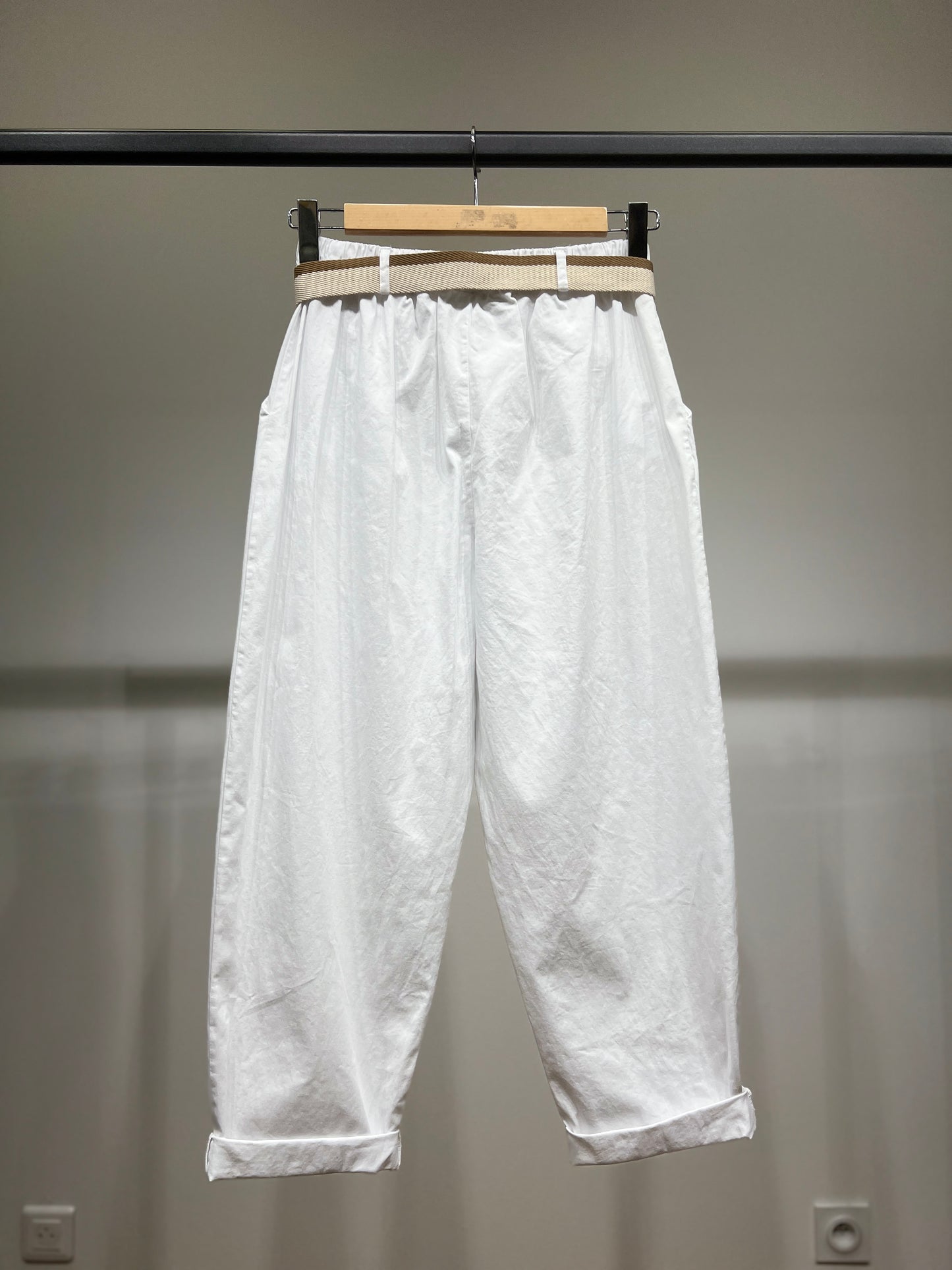 Pantalon Chino Large Coupe Ballon Taille Élastique Ceinture