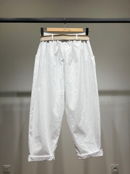Pantalon Chino Large Coupe Ballon Taille Élastique Ceinture