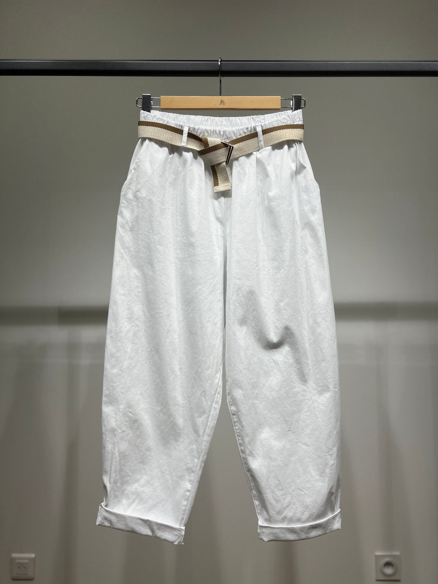 Pantalon Chino Large Coupe Ballon Taille Élastique Ceinture
