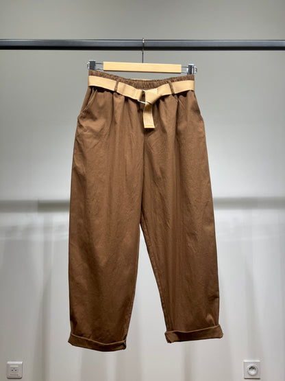 Pantalon Chino Large Coupe Ballon Taille Élastique Ceinture