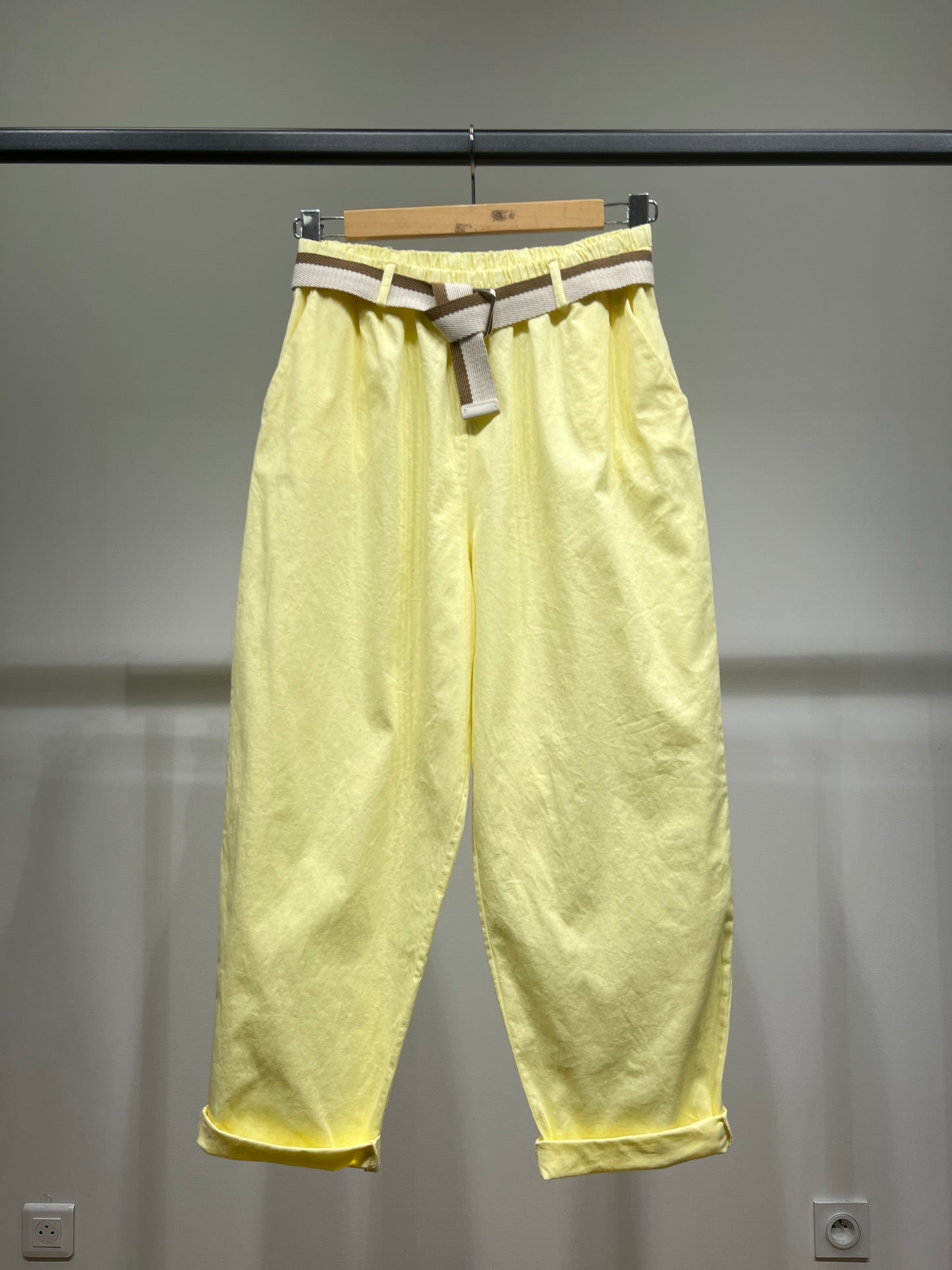 Pantalon Chino Large Coupe Ballon Taille Élastique Ceinture