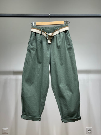 Pantalon Chino Large Coupe Ballon Taille Élastique Ceinture