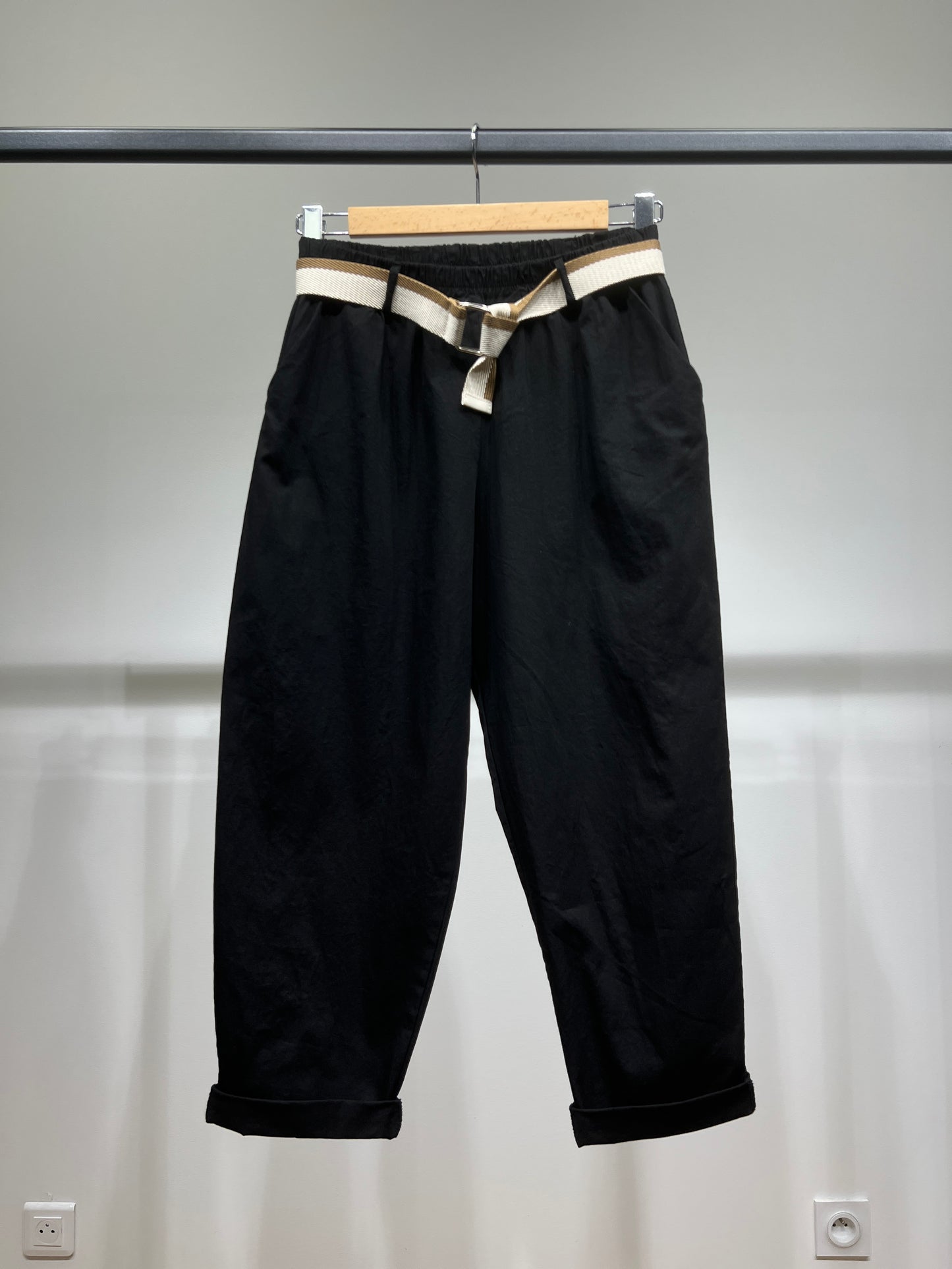 Pantalon Chino Large Coupe Ballon Taille Élastique Ceinture