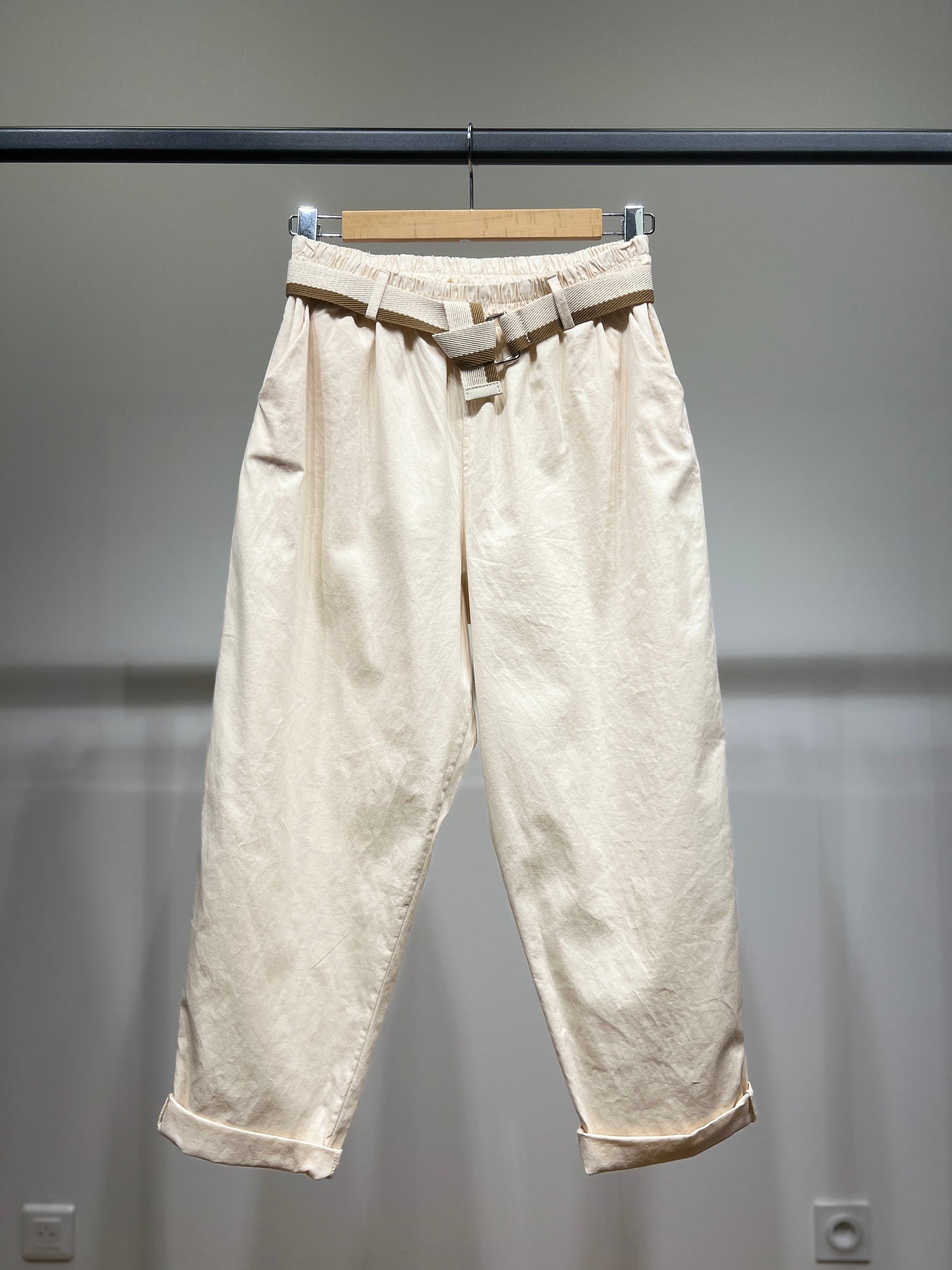 Pantalon Chino Large Coupe Ballon Taille Élastique Ceinture