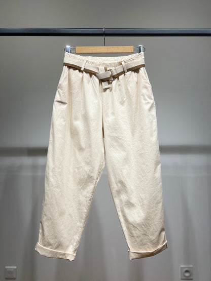 Pantalon Chino Large Coupe Ballon Taille Élastique Ceinture