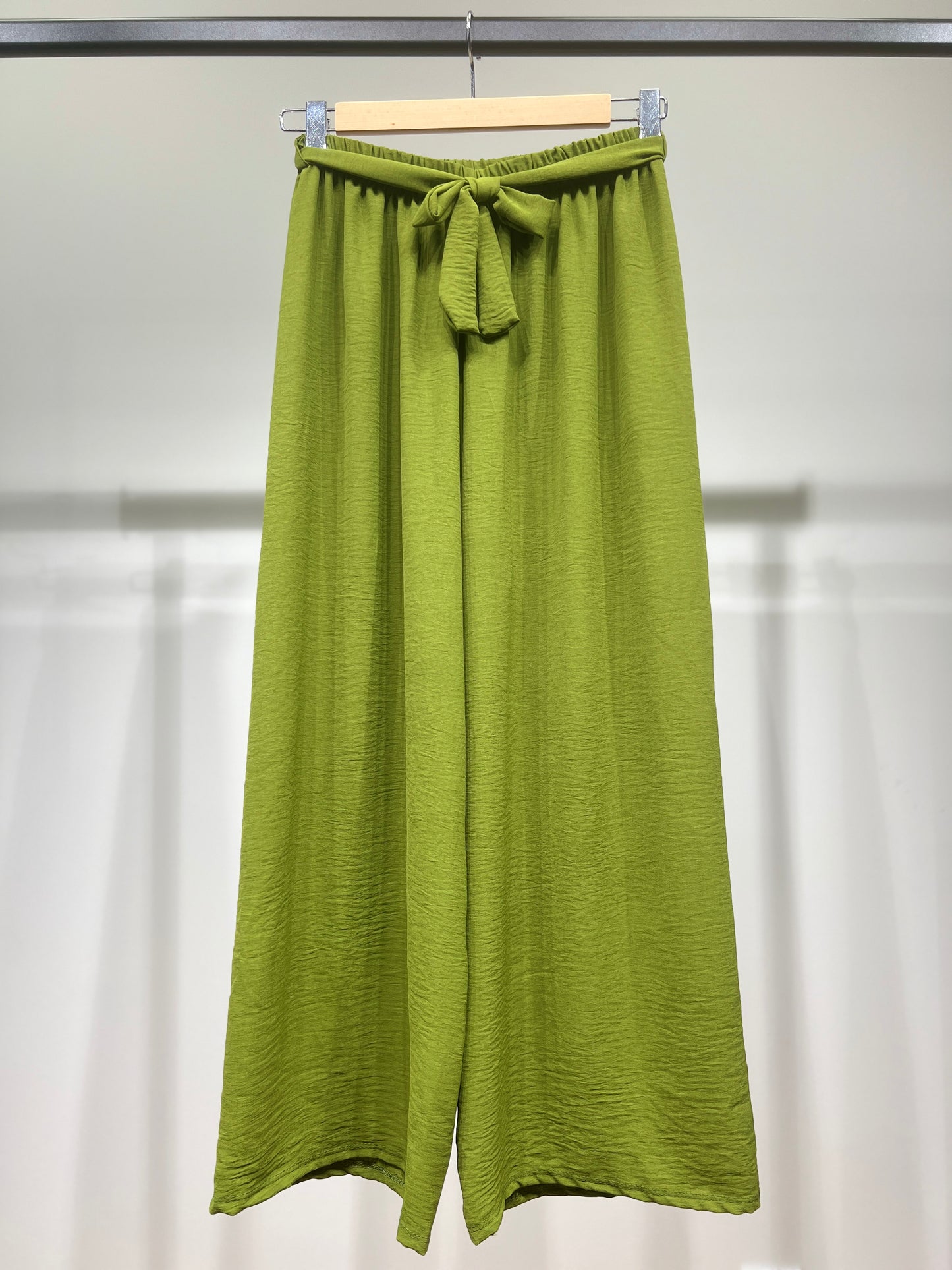 Pantalon Palazzo Large Taille Élastique Ceinture à Nouer