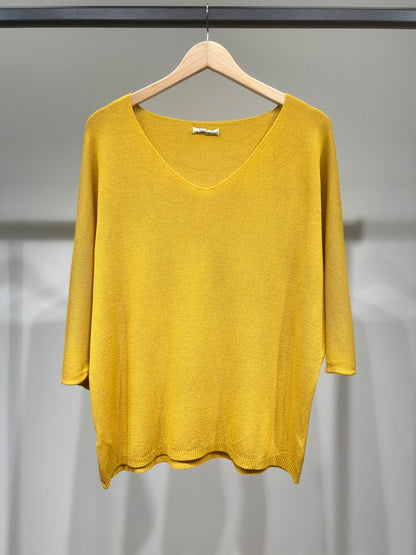 Modal V-Neck Long Sleeve Knit Sweater