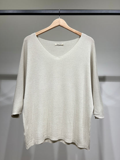 Modal V-Neck Long Sleeve Knit Sweater
