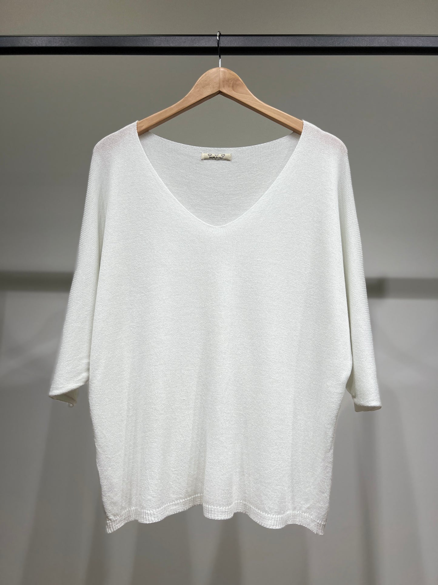 Modal V-Neck Long Sleeve Knit Sweater