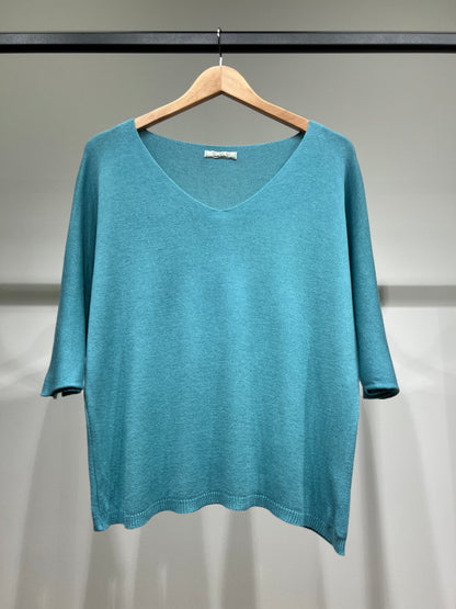Modal V-Neck Long Sleeve Knit Sweater