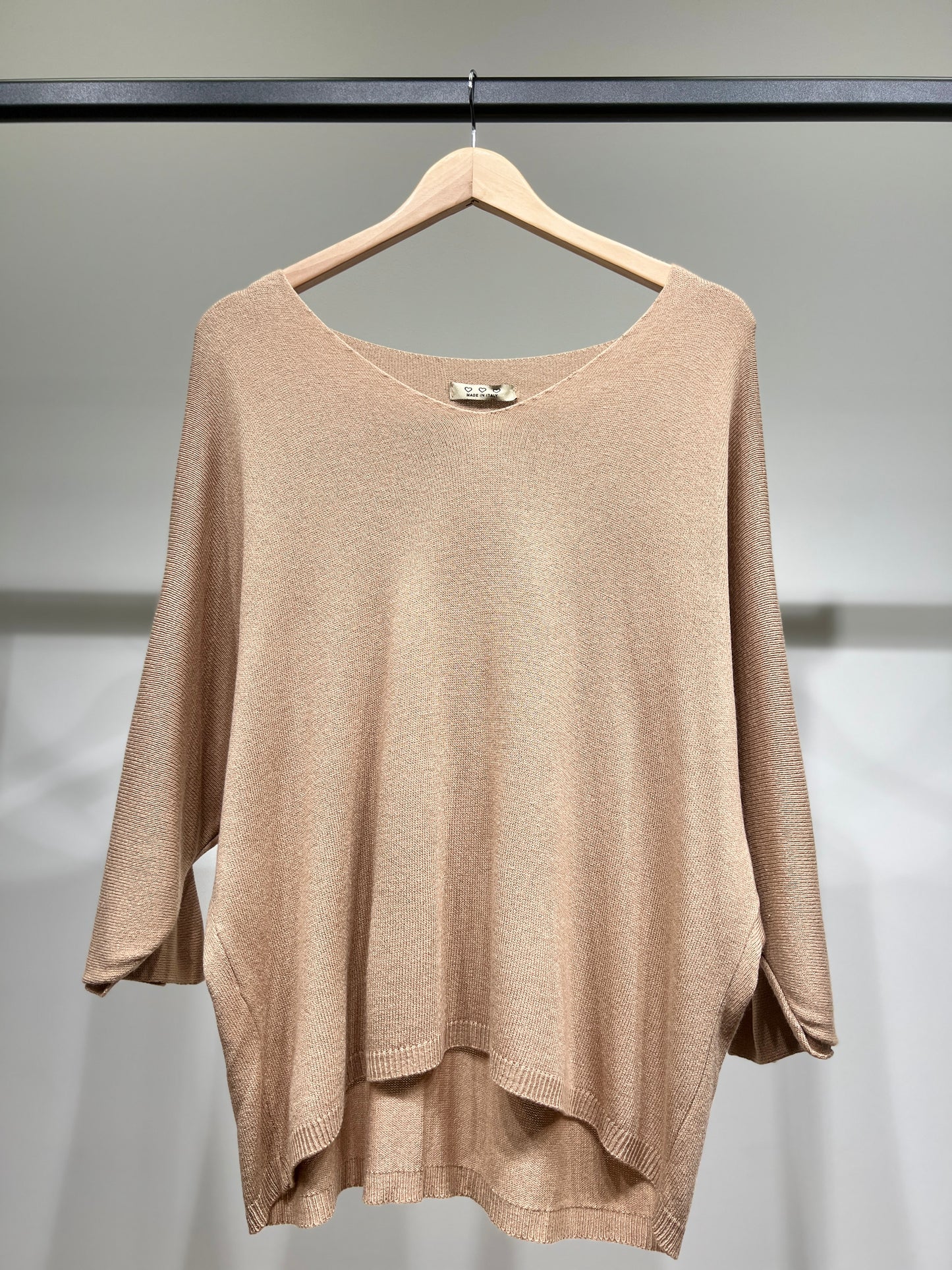 Modal V-Neck Long Sleeve Knit Sweater