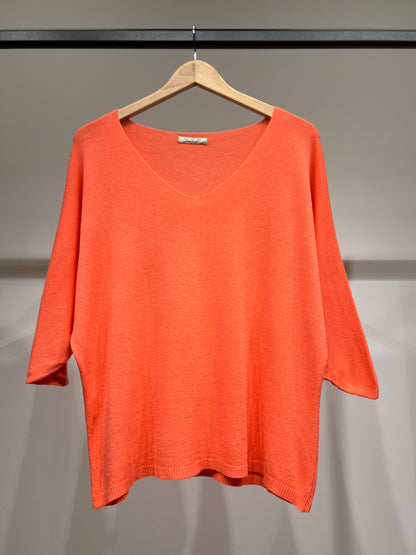 Modal V-Neck Long Sleeve Knit Sweater