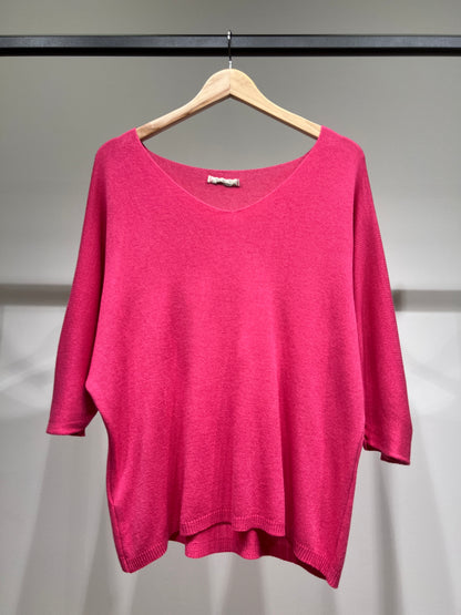 Modal V-Neck Long Sleeve Knit Sweater