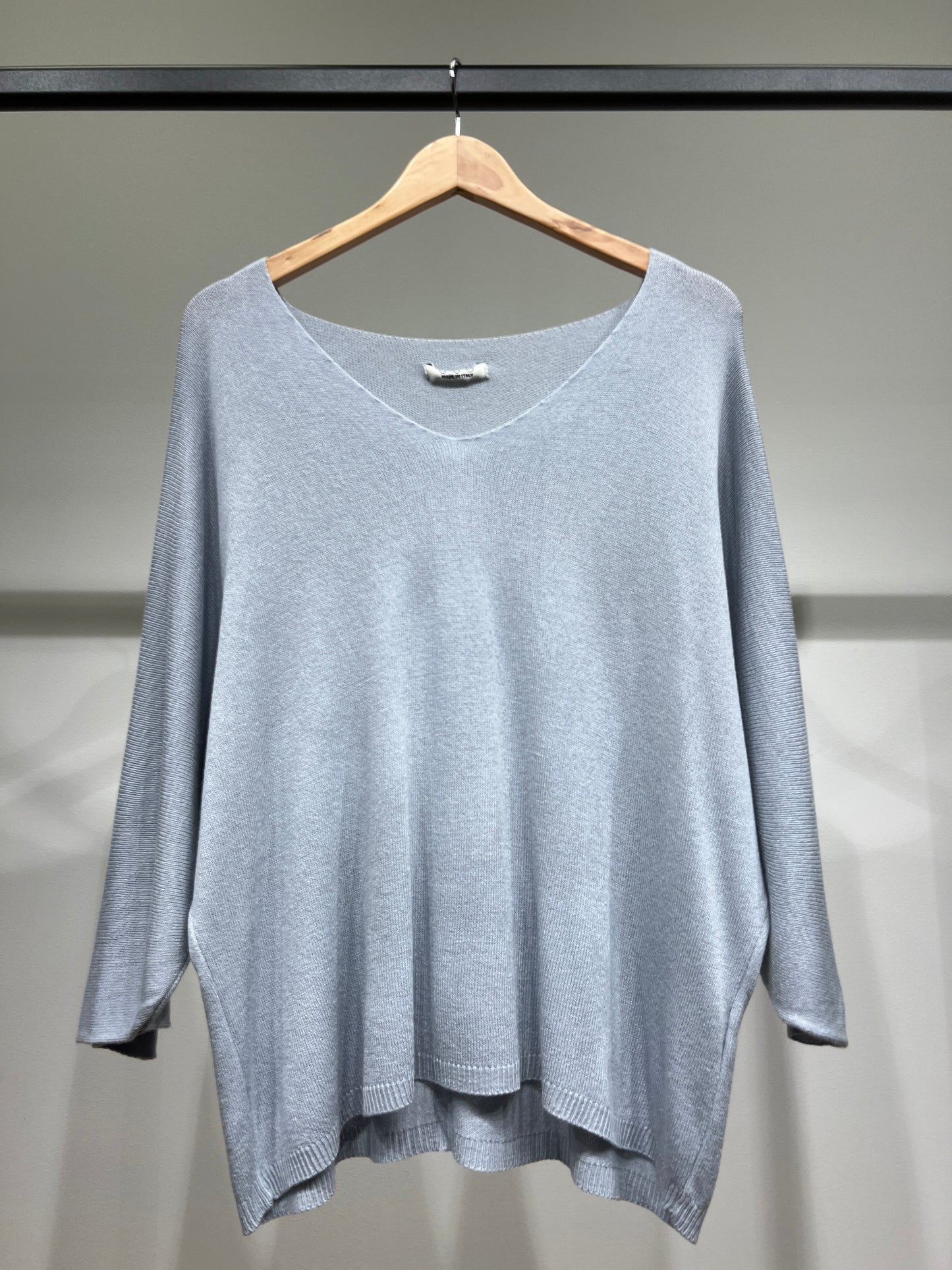 Modal V-Neck Long Sleeve Knit Sweater