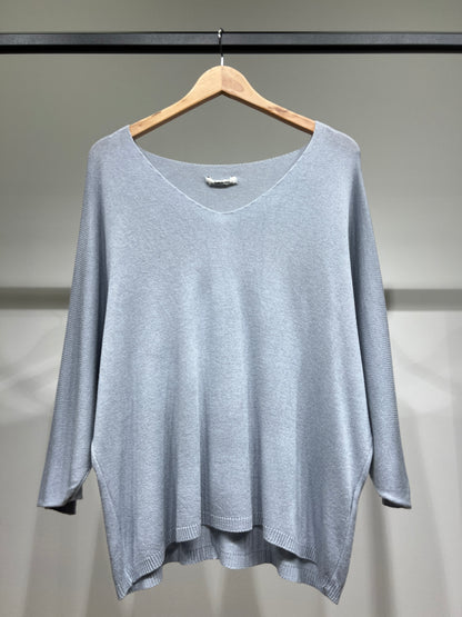 Modal V-Neck Long Sleeve Knit Sweater
