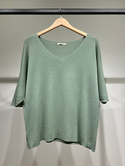 Modal V-Neck Long Sleeve Knit Sweater