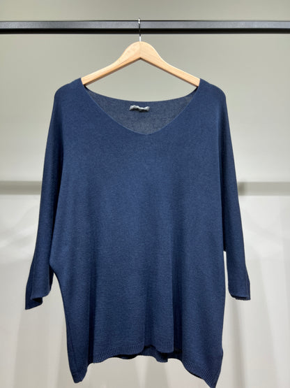 Modal V-Neck Long Sleeve Knit Sweater