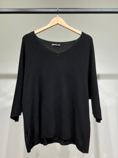 Modal V-Neck Long Sleeve Knit Sweater