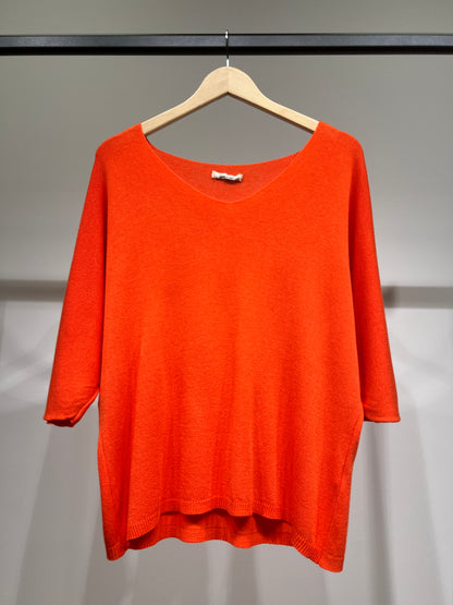 Modal V-Neck Long Sleeve Knit Sweater