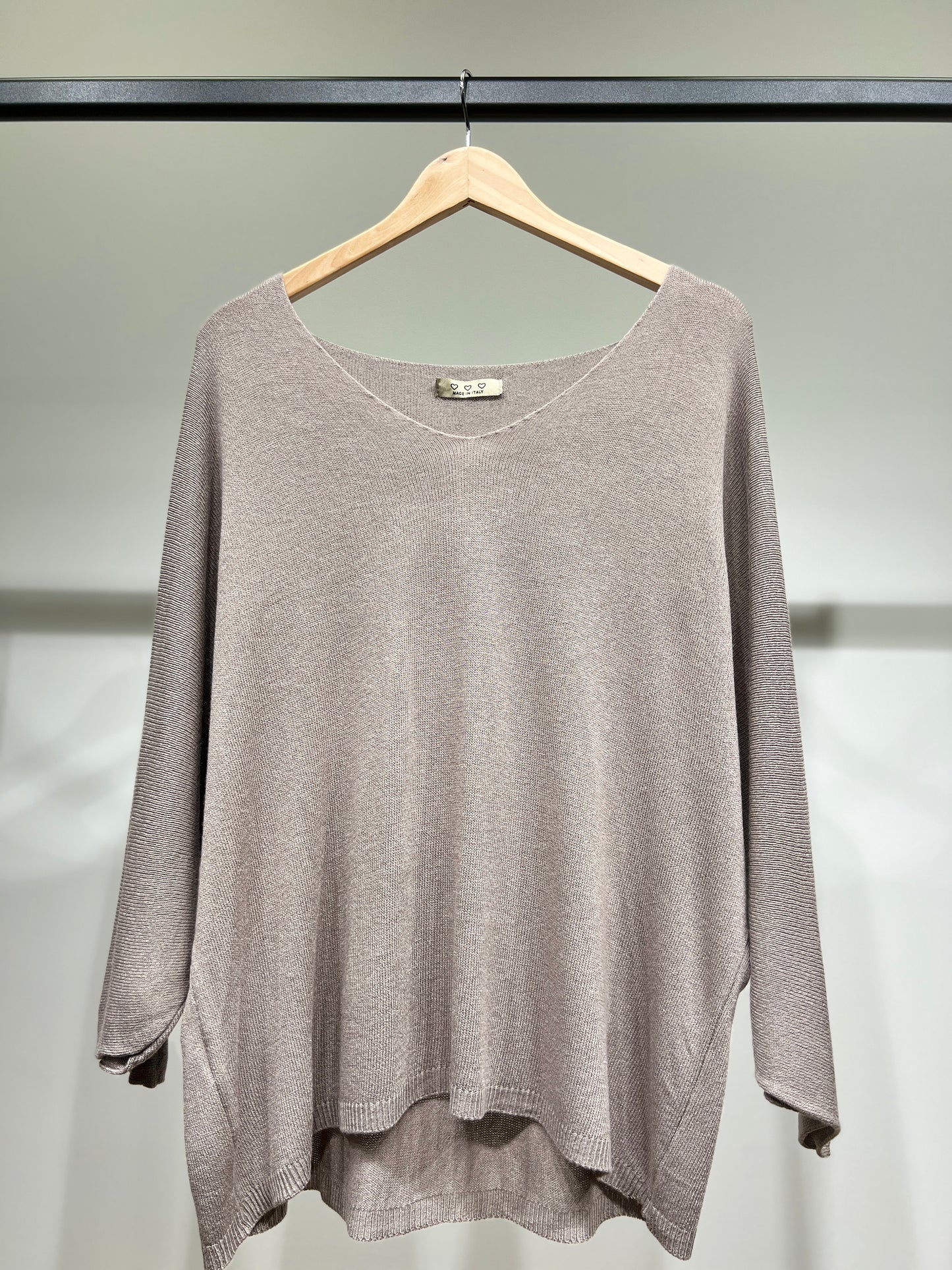 Modal V-Neck Long Sleeve Knit Sweater