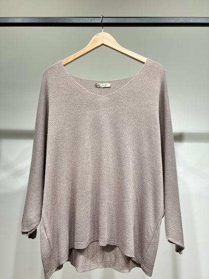 Modal V-Neck Long Sleeve Knit Sweater
