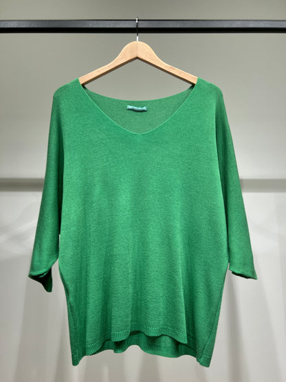 Modal V-Neck Long Sleeve Knit Sweater