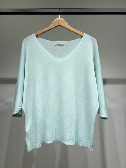 Modal V-Neck Long Sleeve Knit Sweater