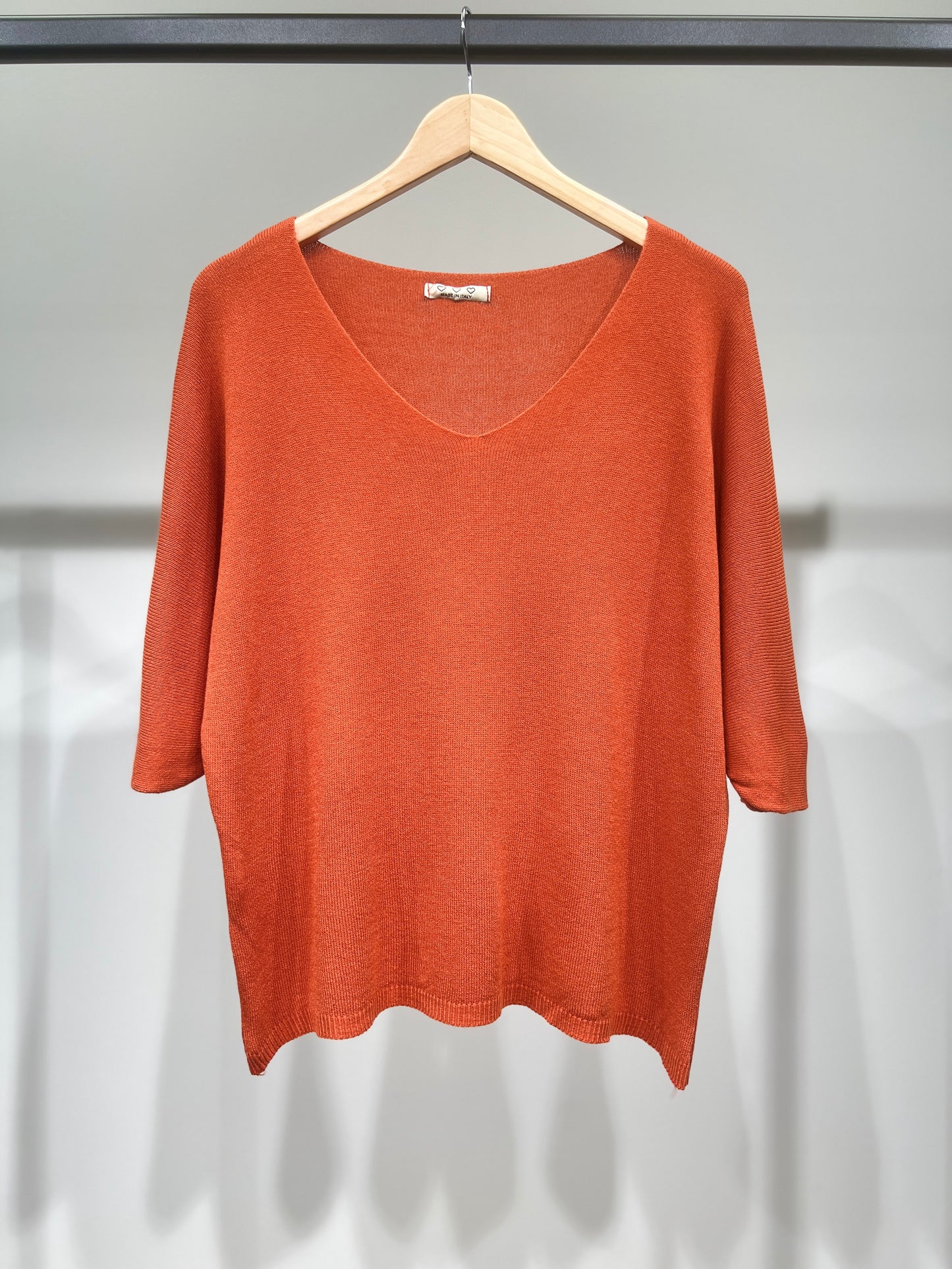 Modal V-Neck Long Sleeve Knit Sweater
