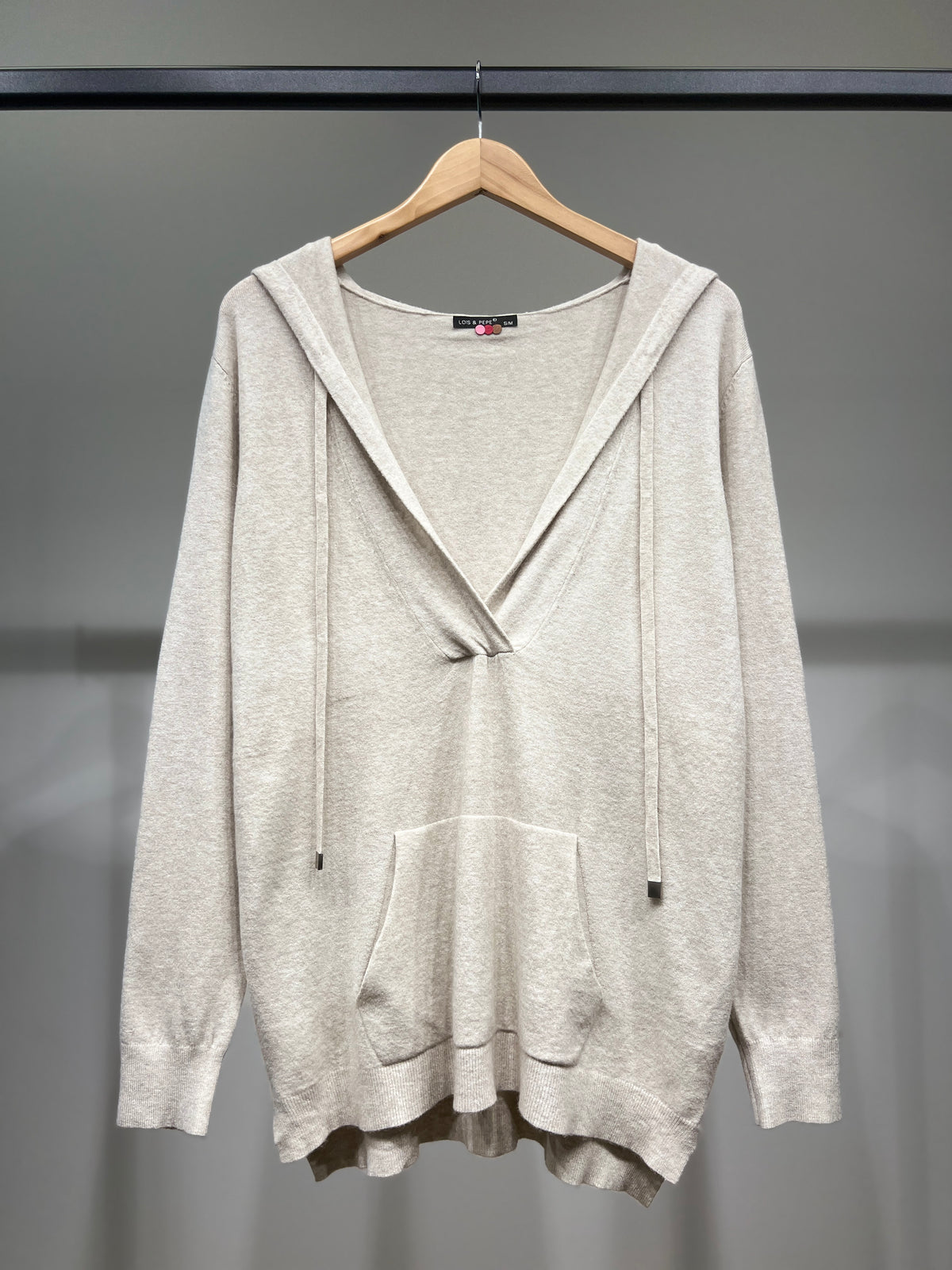 Sweatshirt Poche Kangourou à Capuche Col Châle