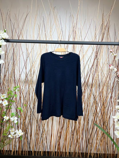 Pull Ample Fentes Cotés Boutonnées Poches Décoratives