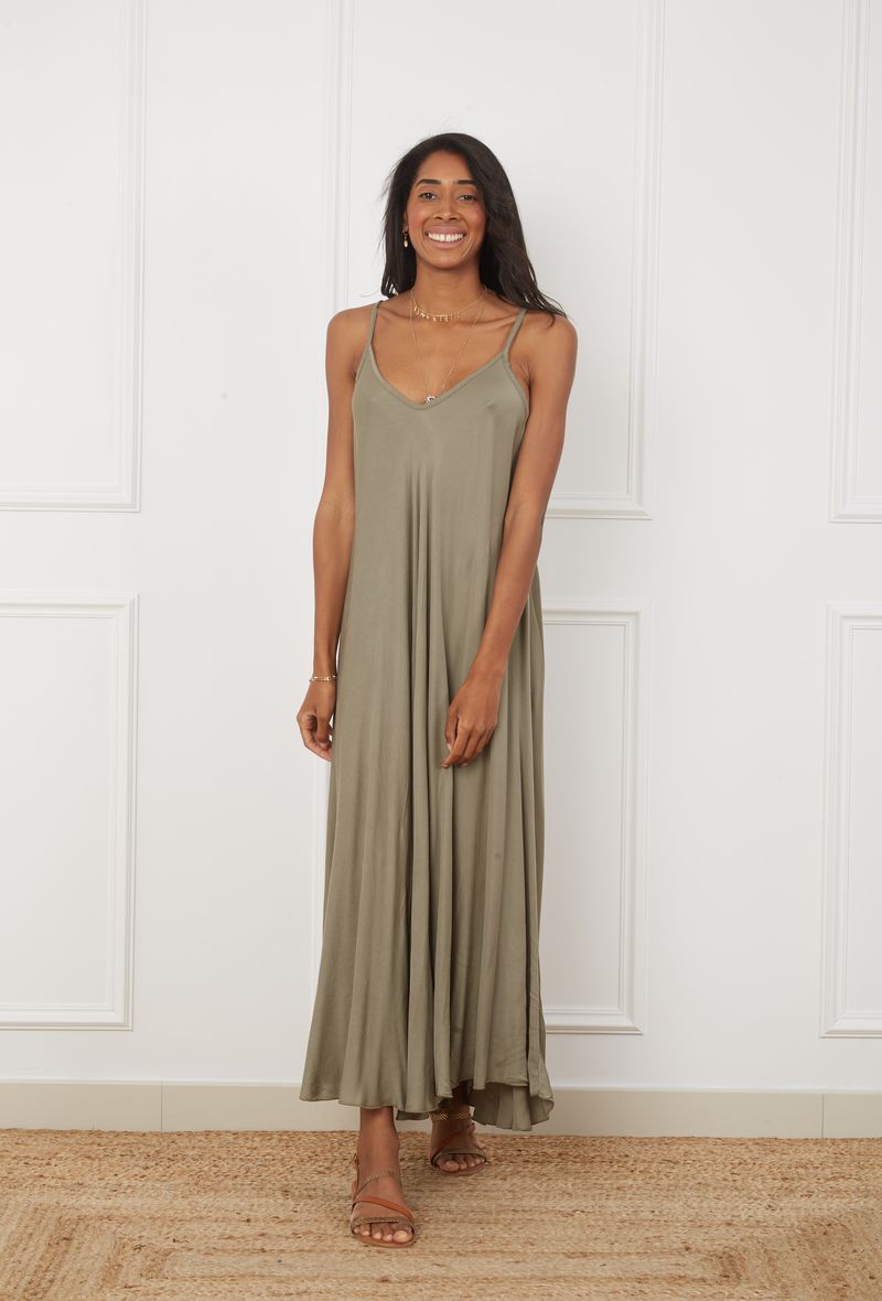 Robe Maxi Bretelle Fine 100% Viscose