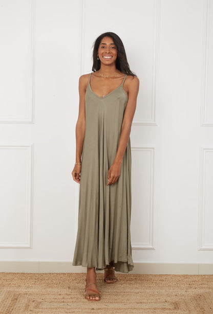 Robe Maxi Bretelle Fine 100% Viscose