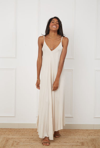 Robe Maxi Bretelle Fine 100% Viscose