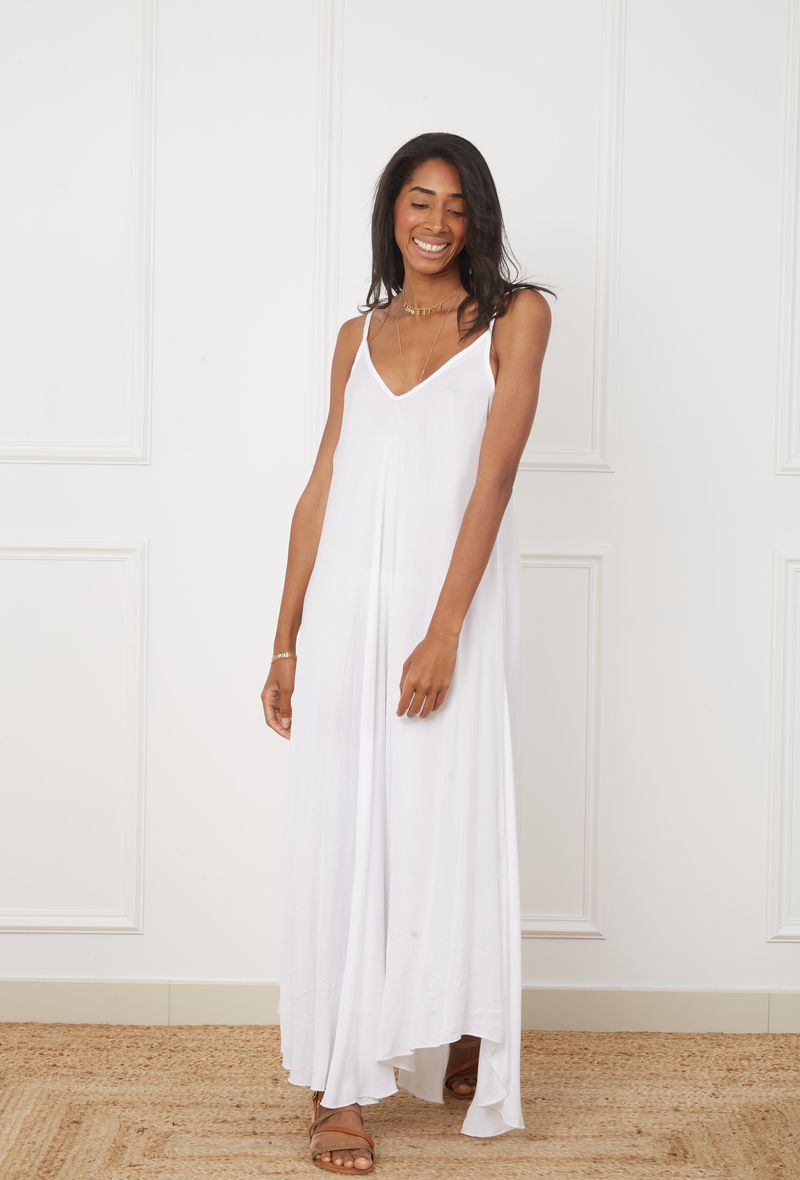 Robe Maxi Bretelle Fine 100% Viscose