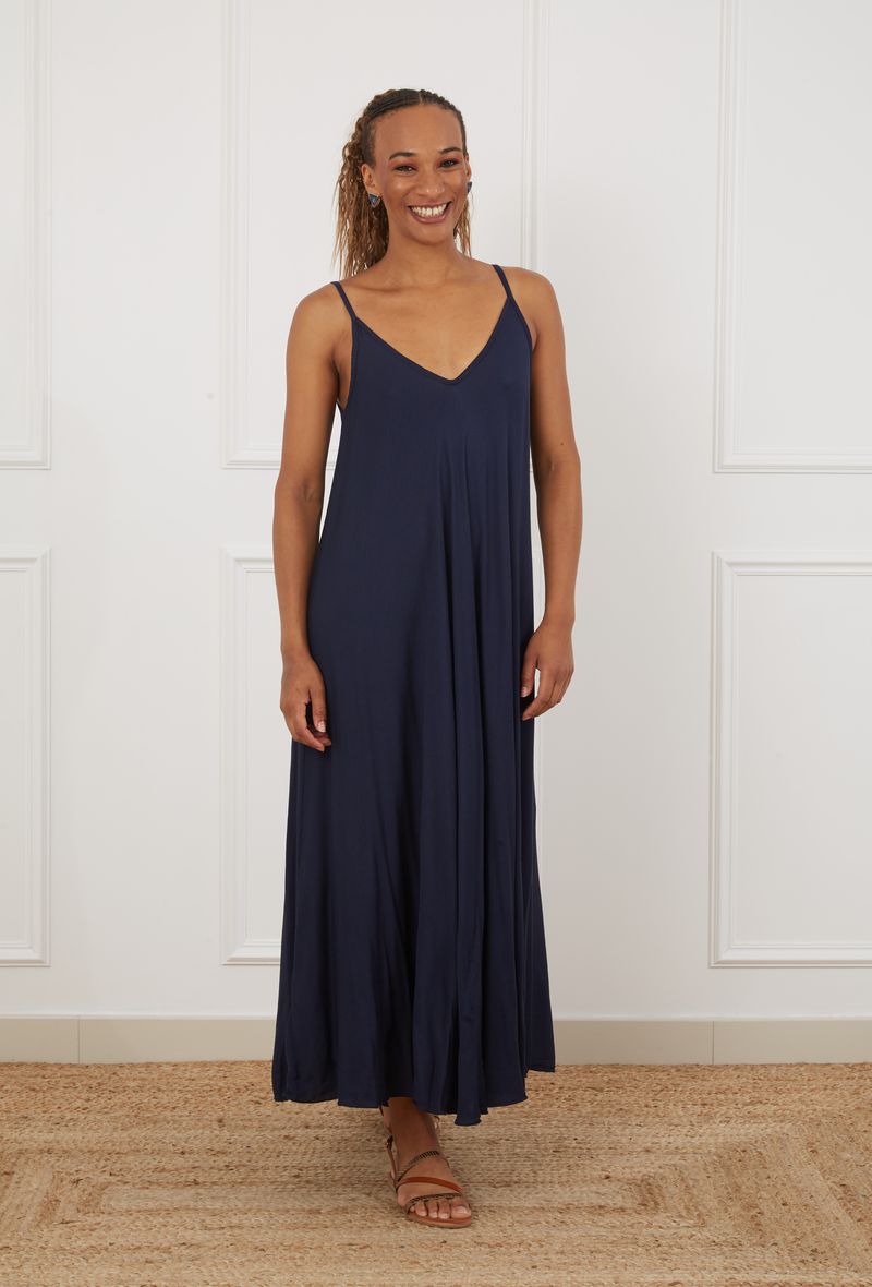 Robe Maxi Bretelle Fine 100% Viscose