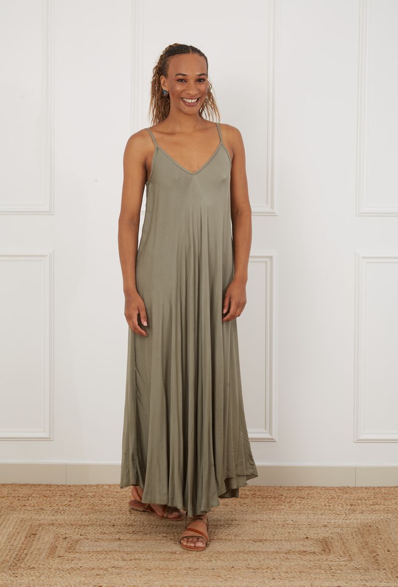 Robe Maxi Bretelle Fine 100% Viscose