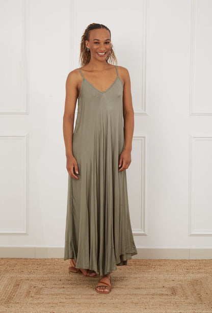 Robe Maxi Bretelle Fine 100% Viscose