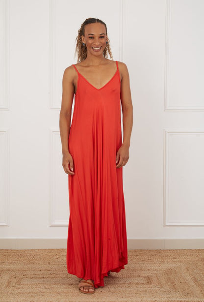 Robe Maxi Bretelle Fine 100% Viscose