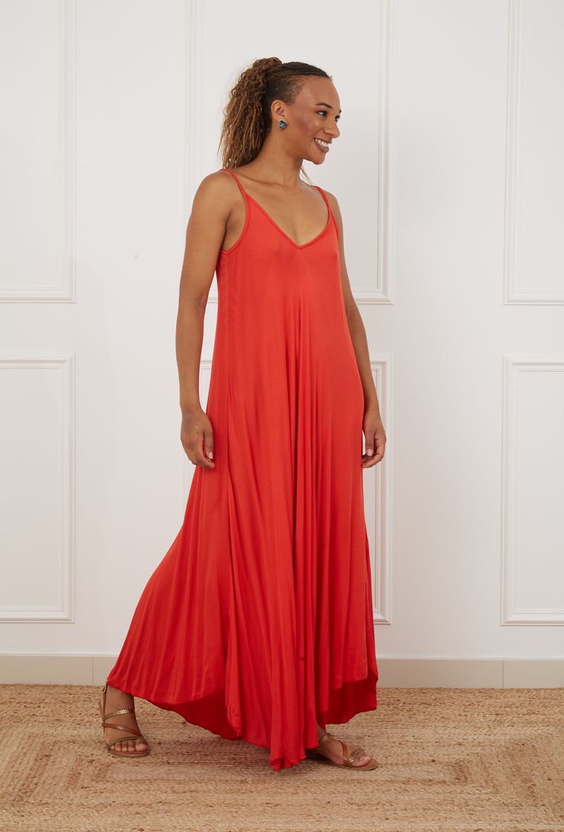 Robe Maxi Bretelle Fine 100% Viscose