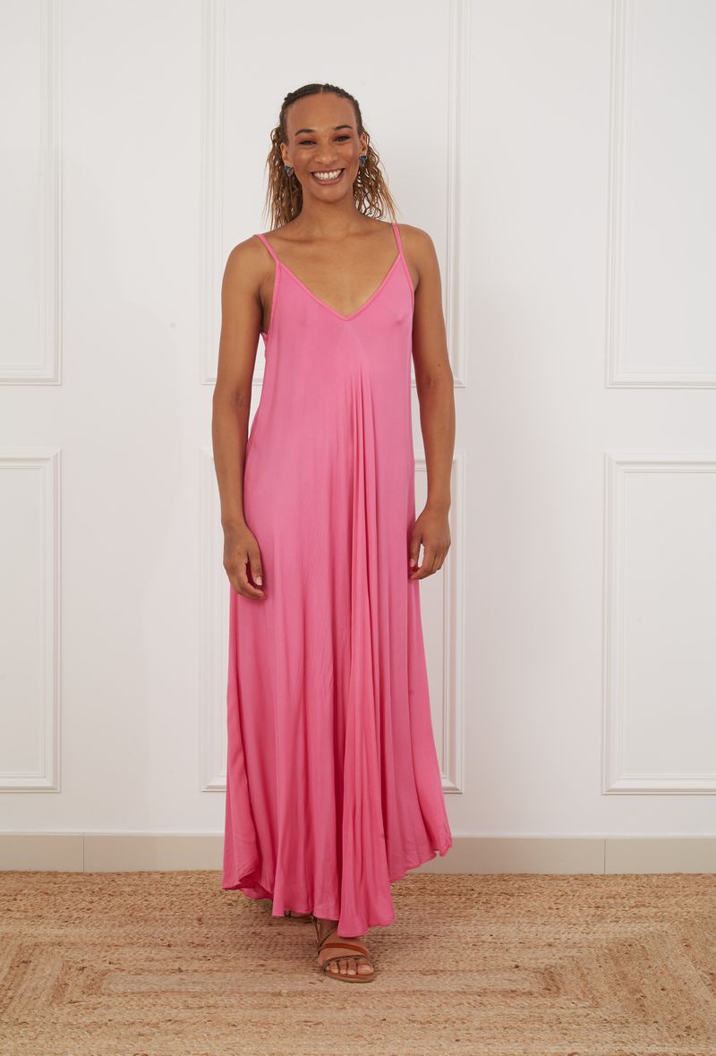 Robe Maxi Bretelle Fine 100% Viscose