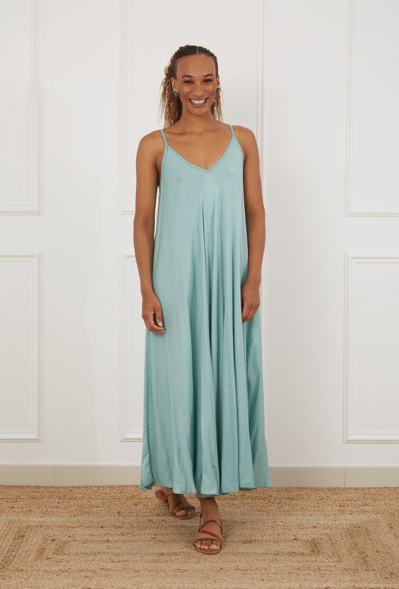 Robe Maxi Bretelle Fine 100% Viscose