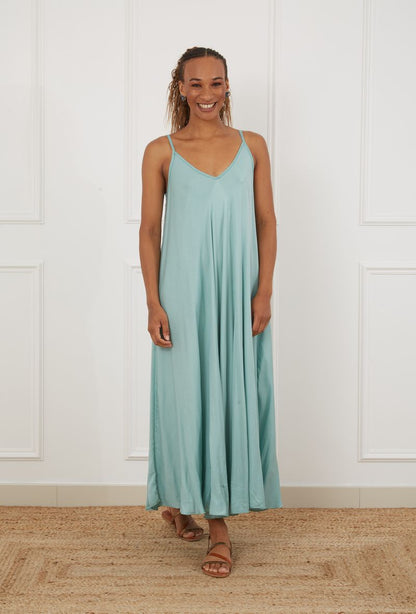 Robe Maxi Bretelle Fine 100% Viscose