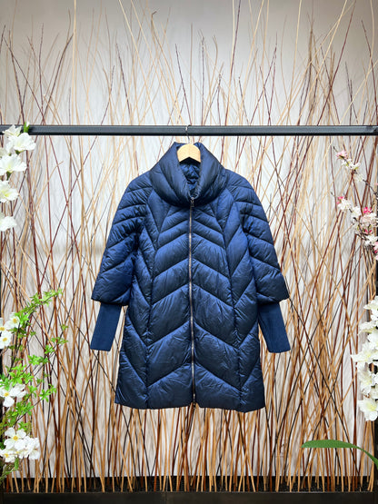 Doudoune Mi-Cuisse Col Montant Manche 3/4 Côtelé Long Taillé S-M-L-XL