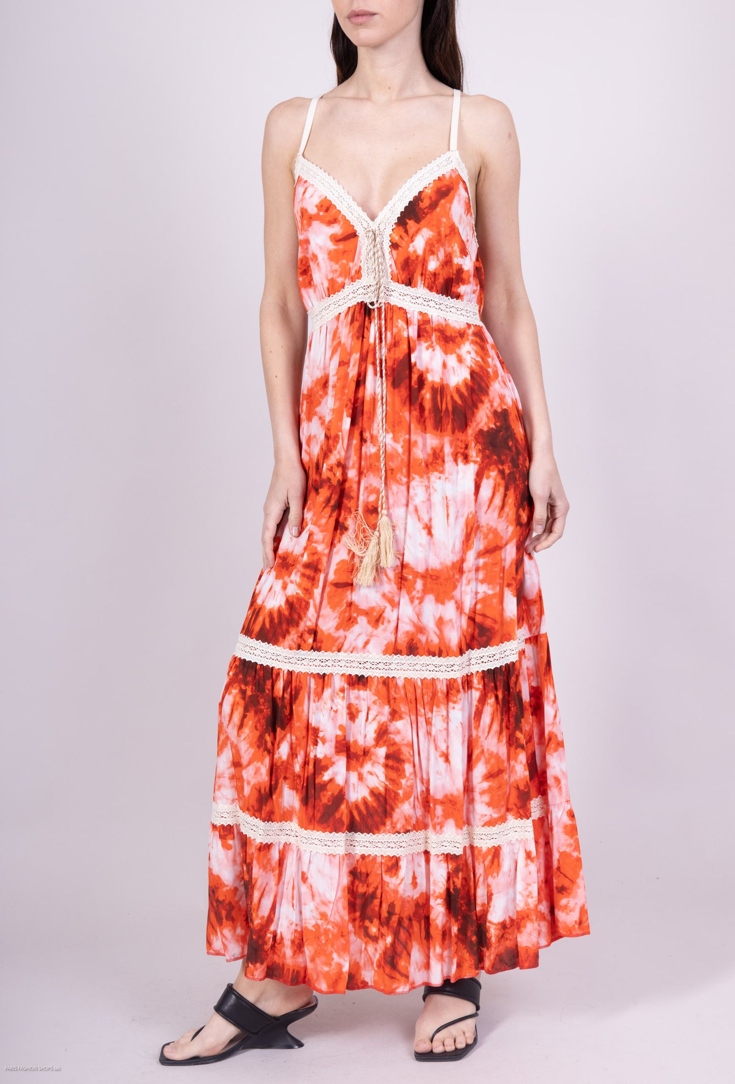 Robe D'été Tie and Dye avec Corde Décorative
