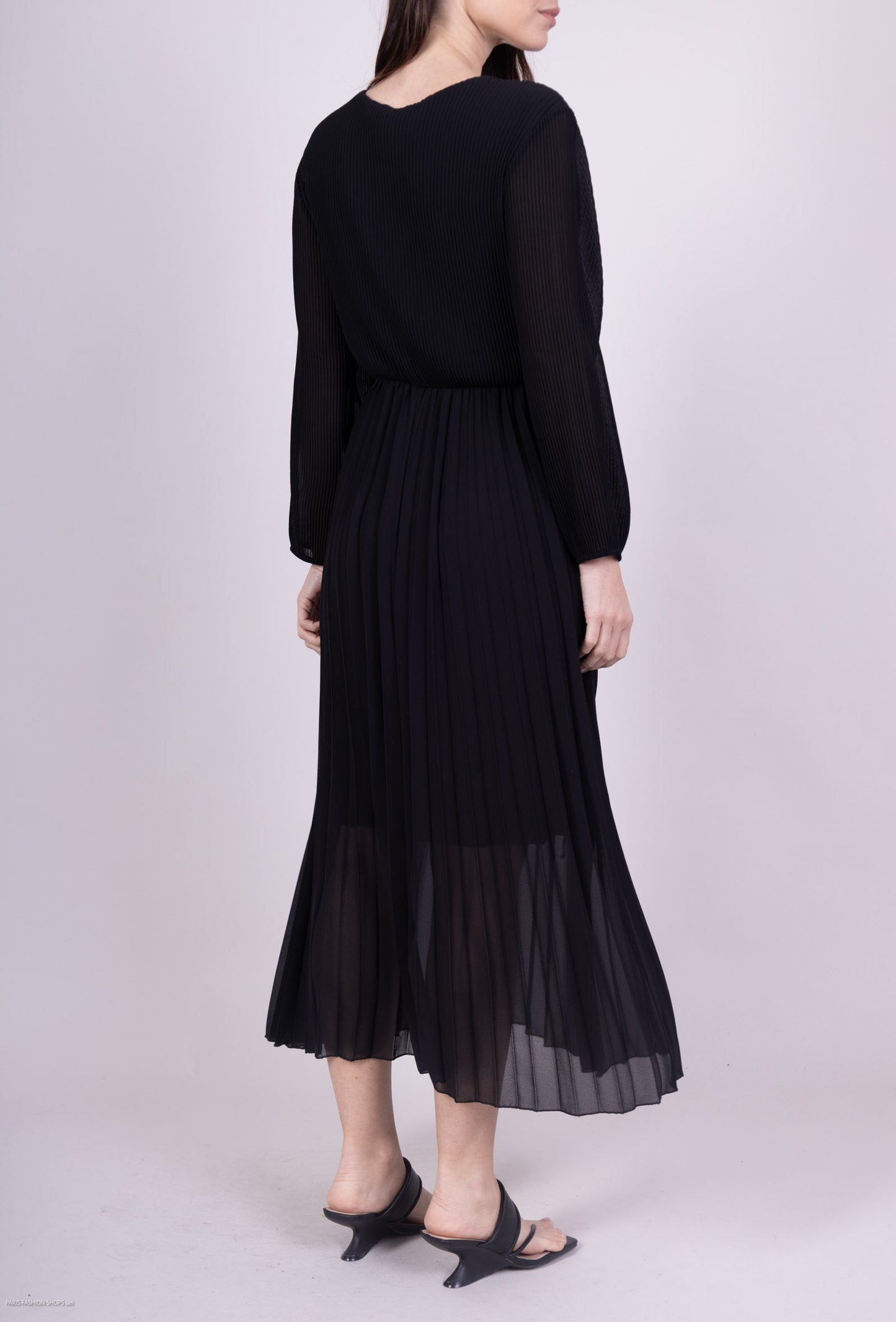 Robe Cache Cœur Plissé Couleur Uni Doublure Viscose