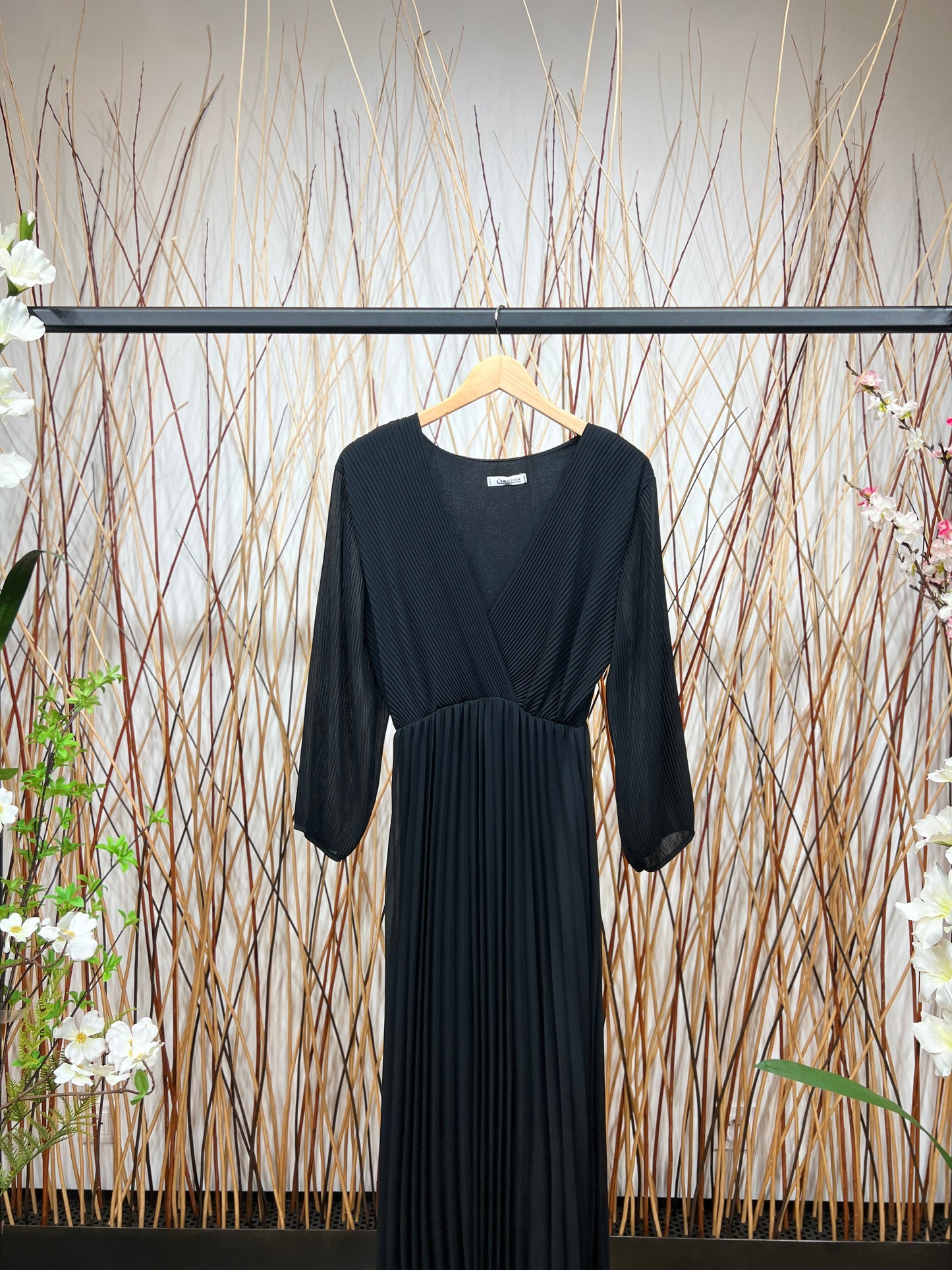 Robe Cache Cœur Plissé Couleur Uni Doublure Viscose