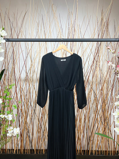 Robe Cache Cœur Plissé Couleur Uni Doublure Viscose