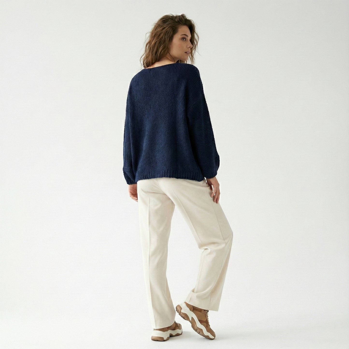 30% Mohair Ribbed Long Sleeve Wide Knit Sweater